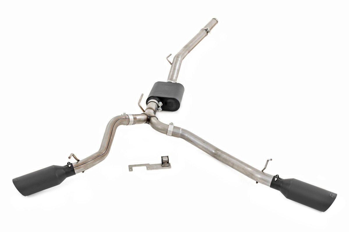 Jeep Gladiator Performance Exhaust - Rough Country - Cat Back, Dual - Stainless - '20-'25